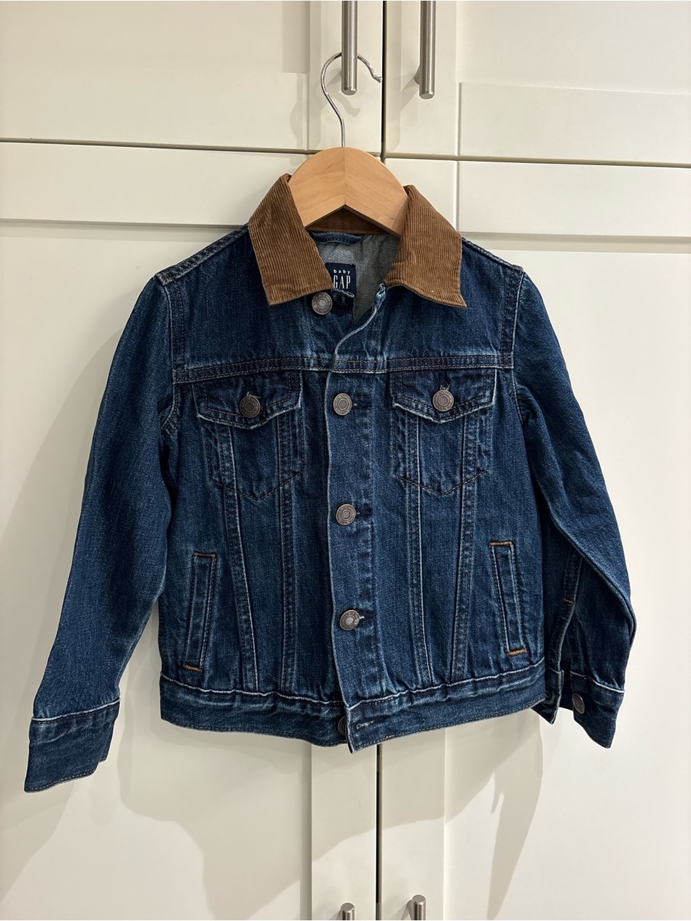 Baby Gap Icon denim jacket with washwell corduroy collar 4 years